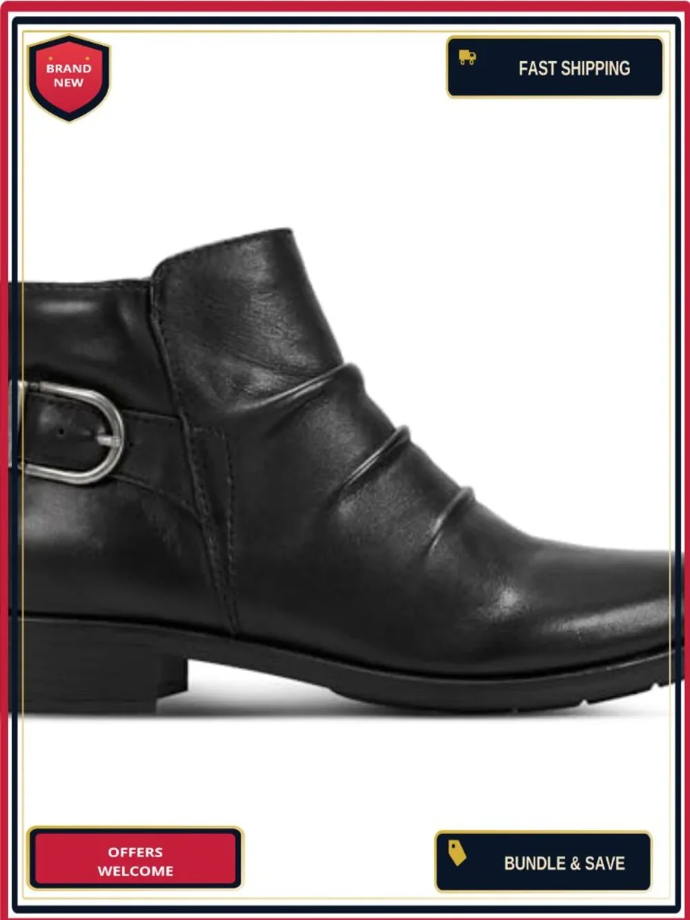 Cobb Hill Nessa Women's Ankle Bootie Leather Block Heel Arch Support